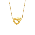 Les Tr&eacute;sors De Lily [M8844] - Collier Plaqu&eacute;-Or 'Love' dor&eacute; (2 coeurs) - 15x14 mm kuld