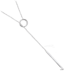 Les Tr&eacute;sors De Lily [Q1074] &ndash; h&otilde;bedane 'Chor&eacute;ographie' h&otilde;bedane kaelakee (roodiumiga kaetud) &ndash; 47 cm &ndash; 30x2 mm h&otilde;be