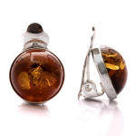 Les Tr&eacute;sors De Lily [Q1803] &ndash; h&otilde;bedased klambrid 'Inspiration' merevaigukollane konjakh&otilde;be (roodiumiga kaetud) &ndash; 12 mm pruun