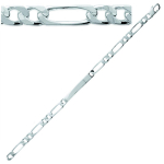 Les Tr&eacute;sors De Lily [Q8071] - roodiumiga kaetud h&otilde;bedane 'Identity' figaro k&auml;ev&otilde;ru - 18 cm 5 mm h&otilde;be