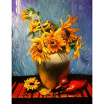 5d teemantmaaling p&auml;evalill &uuml;mmargune puur lilled teemanttikandid ristpistemustrid kaunistus 20X30CM