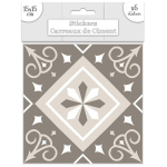 Les Tr&eacute;sors De Lily [Q7338] &ndash; 6 greiži tsementplaatide kleebise komplekt &ndash; 15x15 cm beež