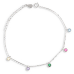 Les Tr&eacute;sors De Lily [R0686] - h&otilde;bedane k&auml;ev&otilde;ru 'Sissi' mitmev&auml;rviline h&otilde;be (roodiumiga kaetud) - 3 mm mitmev&auml;rviline