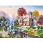 5D Teemantmaal Ilus kodumaja RoundDiamond Tikand Ristpistes 20X30CM