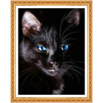 Teemanttikandid j&otilde;ulude salap&auml;rane musta kassi t&auml;isteemantmaaling ristpistes dekoor 20X30CM