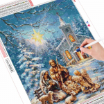 Teemantkunsti maalikomplektid Religioon portreepildid kivikividest Teemanttikandite m&uuml;&uuml;k Talvine laste kodukaunistus Full Round (20X30CM)