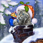50x50cm t&auml;iskandiline/&uuml;mmargune puur 5D DIY teemantmaal  Cat Animal Christmas  3D tikandid Ristpistes 5D Kodukaunistuse kingitus Full Round 50x50CM punane