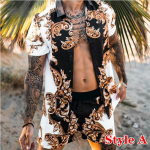 2021 2tk/komplekt Fashion Hawaii mustriga l&uuml;hikeste varrukatega s&auml;rgikomplekt Meeste rannakookoseprintiga l&uuml;hikesed p&uuml;ksid Meeste igap&auml;evane rannas&auml;rkide komplekt Kaheosaline S-3XL 3XL valge
