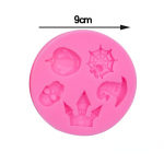 Halloweeni pealuu mask lossi k&otilde;rvitsam&uuml;ts Silikoon Fondant &scaron;okolaadivormi k&uuml;psetamine DIY koogi kaunistus Style 2 roosa