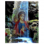 5D DIY teemantmaaling Jumalaema ja kose ristpistes komplekt Mosaiik Teemanttikandid Roos T&auml;is&uuml;mmargune/ruudukujuline puur Kodukaunistus Round 20x30cm