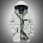 Meeste talvine keskmise pikkusega sulejope &otilde;ues soe sulejope kapuutsiga valge pardi sule puuvillane jope M