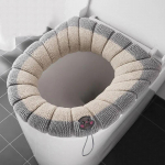 Roosa piklik WC-istme kate, polsterdatud WC-istme t&otilde;us, v&auml;rviline soe universaalne tualettruumi istmepadi Vannitoa tualettruumi kattematt k&auml;epidemega