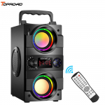 TOPROAD kaasaskantavad Bluetooth-k&otilde;larid 40 W juhtmevaba Boombox Bass Subwoofer Helikasti tugi Kaugjuhtimispuldi FM-raadio RGB LED-tuled must