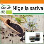 SAFLAX - Aed kotis - Orgaaniline - Mustk&ouml;&ouml;mned - 300 seemet - Substraadiga sobivas p&uuml;stijas kotis - Nigella sativa