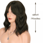 XINRAN Medium Water Wave s&uuml;nteetilised hallid sinised parukad tukkidega Keskosa tukk Bob Cosplay juuste parukas naistele kuumakindlast kiust 35CM