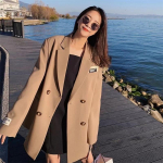 S&uuml;gisene l&otilde;dva temperamendiga naiste &uuml;likond jakk, &uuml;herealine bleiser, mustad naiselikud riided S must