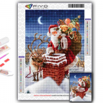 5D DIY j&otilde;ulupuu J&otilde;uluvana lumememm ristpistes kivikivid Teemantjoonistus Tikand Mosaiik Kodukaunistus Full Round 20X30CM