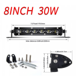 SEAMETAL 6D LED-tuleriba punkt&uuml;leujutuse kombineeritud LED-esituli ATV-veoauto maasturile 4X4 maastikul, 8/14/20 tolli 8' 30w