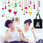 Uus 3D konksufunktsiooniga korduvkasutatav v&auml;rviline s&uuml;damik, mis on kokku kinnitatud, eemaldatav vin&uuml;&uuml;list seinakleebise kleebis