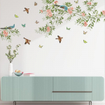 Uus Bird on Branch muster Seinakleebised elutoale magamistoale k&ouml;&ouml;gile seinakaunistuse kleebis seinale Kodukaunistuse kleebised PVC seinamaalingud