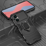 KEYSION p&otilde;rutuskindel soomus&uuml;mbris Xiaomi POCO M5 M5S M4 5G silikoon + PC metallist r&otilde;ngasalus telefoni tagakaas Redmi 11 Prime 5G jaoks for POCO M5 punane