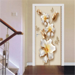 3D kuldsed uksekaunistuskleebised marmorist lihtsad abstraktsed jooned lilled elutoa tapeet Kodukaunistus Magamistoa kunstikleebised 90x200cm(cut 2 pcs)