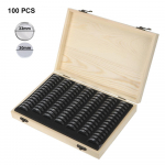Reguleerimispadjaga Home Lihtne m&auml;lestuskonteiner Reguleeritav antioks&uuml;datiivne puidust m&auml;lestusm&uuml;ntide kogumiskarp M&uuml;ntide hoiukarp 100PCS