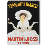 Les Tr&eacute;sors De Lily [A0632] &ndash; Retro metallmagnet &bdquo;Vermouth Bianco Martini Rossi&rdquo; &ndash; 9x6. 5 cm must