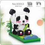 93013 Animal World Panda Bamboo Pet Doll Mobiiltelefoni alus DIY Mini Teemantklotsid Tellised Ehitusm&auml;nguasi lastele ilma kastita