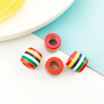 10 tk 8 * 14 mm vaigutriibuga suure auguga &uuml;mmargused helmed akr&uuml;&uuml;list seitsmev&auml;rvilised vikerkaare lahtised helmed DIY k&auml;ev&otilde;ru intervallhelmed Style 9