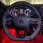 Libisemisvastane must seemisnahast punutud auto roolikate Seat Leon Cupra R Leon ST Cupra Leon ST Cupra Ateca Cupra Ateca jaoks Orange Thread