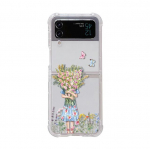 Samsung Galaxy Z Flip 4 3 &uuml;mbrisele V&auml;rsked lilled, v&auml;rvitud l&auml;bipaistev silikoonist k&auml;ev&otilde;ru Kokkupandav p&otilde;rutuskindel tagakaane tarvikud for Galaxy Z Flip 3