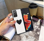 Moodne pl&uuml;&uuml;sist k&auml;epaela nahast telefoni&uuml;mbris Samsung Galaxy Z Fold 2 3 W21 5g Z Fold 4 kaanega armas mesilasealuse hoidja kaitsev for Samsung Z Fold2