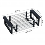 K&ouml;&ouml;gin&otilde;ude kuivatusrest kraanikausi kohal N&otilde;ude t&uuml;hjendusrest N&otilde;ude &auml;ravoolurest roostevabast terasest kraanikausikorv &auml;ravoolukorv 29.5*16.5*9cm valge