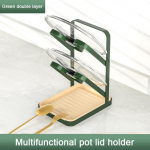 Kerge luksusliku stiiliga k&ouml;&ouml;k kolmekihiline potti kaanega riiul Mitmekihiline riiul panni kaane hoidja lusika alus K&ouml;&ouml;gi lauan&otilde;ude hoiureiil Single layer roheline