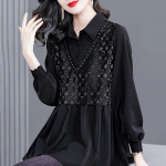 M - 4XL s&auml;rk naiste suures suuruses s&uuml;gisene pikkade varrukatega topid Naiste must, mugavad liibuvad topid M must