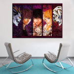 Modulaarsed HD-prindid Pilt Kodukaunistuse raam 5 t&uuml;kki Death Note Peategelased Maali L&otilde;uend Anime Plakat Seinakunst Elutuba 20x35cm*2 20x45cm*2 20x55cm*1