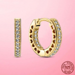 H&otilde;bedane k&otilde;rvar&otilde;ngas 925 h&otilde;bedane ja kuldne tsirkoon Pave Heart Hoop k&otilde;rvar&otilde;ngad naistele k&otilde;rvar&otilde;ngar&otilde;ngas peente ehete valmistamise kingitus