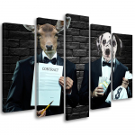 Viieosalise pildiga l&otilde;uenditr&uuml;kiga Stag Dog Suit 100x70 must