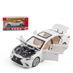 1/32 skaalaga LEXUS LS500 survevalu sulamist automudel, poiste metallist m&auml;nguauto simulatsiooniauto mudeli kaunistus koos tagasit&otilde;mbeheli ja valgusega 1/32-16.5x7x4.5cm valge