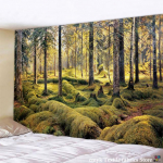 Ilus loodusmetsa tr&uuml;kitud suur seinavaip 230x150cm