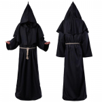 V&otilde;luri kost&uuml;&uuml;m Cosplay keskaegne munk vend r&uuml;&uuml; preestri kost&uuml;&uuml;m iidne riietus kristlik &uuml;likond XL must