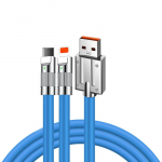 Tsingisulam 2 in 1 vedel silikoon 66W kiirlaadimiskaabel Samsung OPPO Xiaomi laadimiskaabel PD 66W laadimiskaabel iPhone 14ro Max jaoks 1.2m oranž