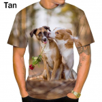 Unisex Funny Cute Dog 3D Prinditud suvine vabaaja lahe meeste T-s&auml;rk XS sinine