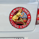 KCS080 14x14cm VINTAGE Texaco Girl bensiinijaama autokleebis PVC kleebised Veekindel kleebis auto kere tagaaknal