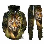 Must-valge The Tiger 3D Prindiga meeste dressipluusid kapuutsidega komplekt meeste l&otilde;vi dressid/pullover/p&uuml;ksid Spordir&otilde;ivad kevad s&uuml;gis XXL
