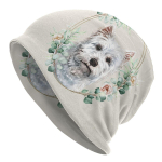 L&auml;&auml;ne-Highlandi valge terjer Koerte pealuud Beanid M&uuml;tsid Unisex t&auml;navar&otilde;ivad Talvine soe kootud m&uuml;ts Westie lemmikloomaarmastaja kapotiga m&uuml;tsid One Size