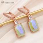 Moodne roosikulla v&auml;rvi ristk&uuml;lik j&auml;&auml;pragudest kristallist tilkk&otilde;rvar&otilde;ngad naistele pulma kuupmeetrist tsirkooniumoksiidist ehted