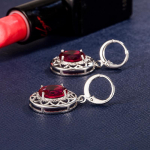 Naiste k&otilde;rvar&otilde;ngad 925 h&otilde;beehted smaragdrubiiniga kalliskivist k&otilde;rvar&otilde;ngad, aksessuaarid pulmapeo jaoks lubadus kingitused roheline