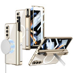 Galvaniseeritud pliiatsikarbi kronsteini &uuml;mbris Samsung Galaxy Z Fold 4 5G jaoks Magsafe'i juhtmevaba magnetlaadimise jaoks koos eesmise kilekattega For Samsung Z Fold 4 must